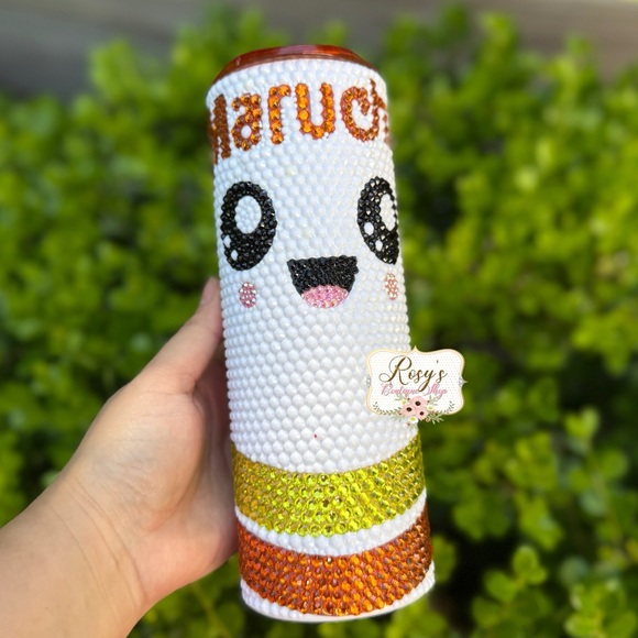 Marucgan Ramen Noddles Cute Face Bling Rhinestones 20oz Tumbler